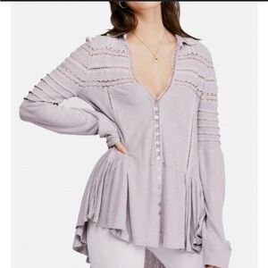 Free People Purple Tunic Sweater